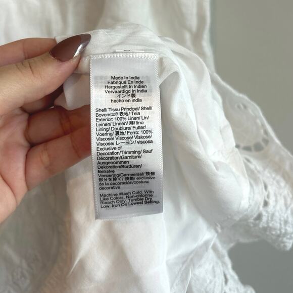 NWT J.Crew Maxine Eyelet Shift Dress In Linen White Size M - Picture 6 of 8